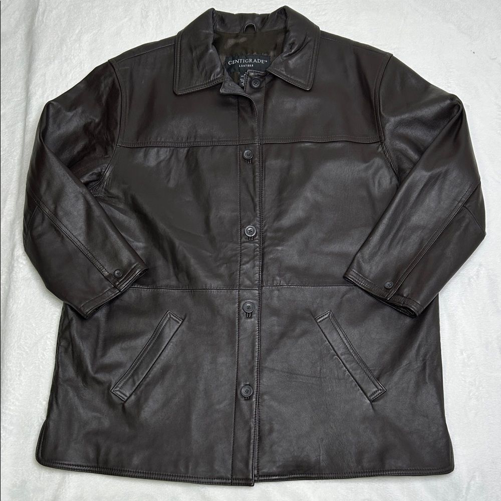 Centigrade Dark Brown Leather Jacket Women’s 1X
